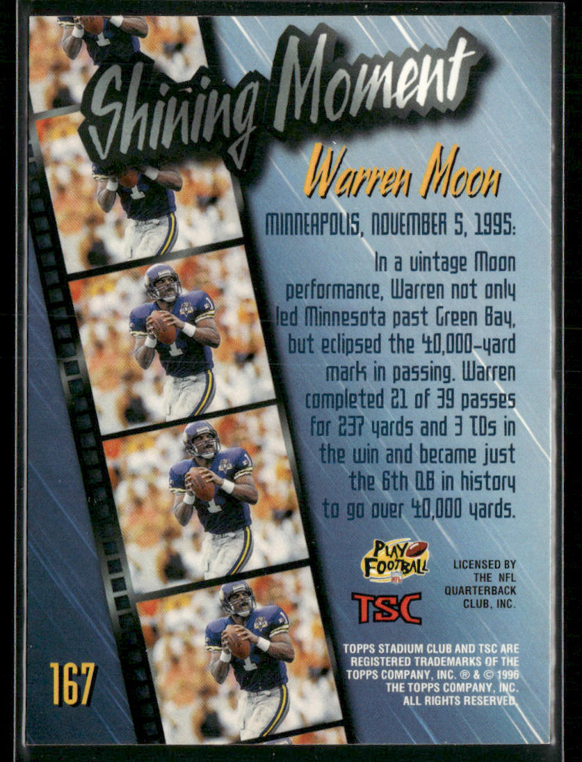 Warren Moon 1996 Stadium Club #167 Minnesota Vikings