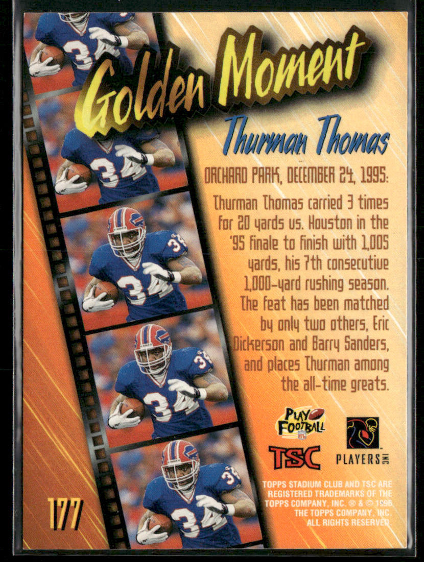 Thurman Thomas 1996 Stadium Club #177 Buffalo Bills