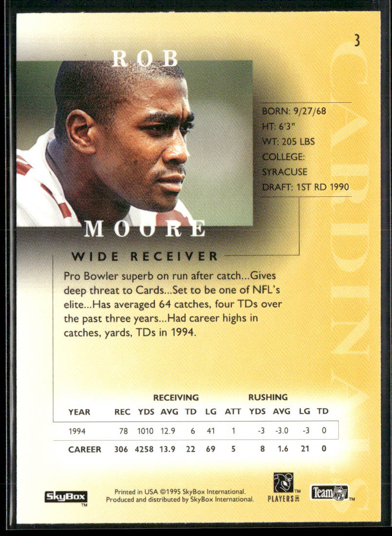 Rob Moore 1995 SkyBox Premium #3 Arizona Cardinals