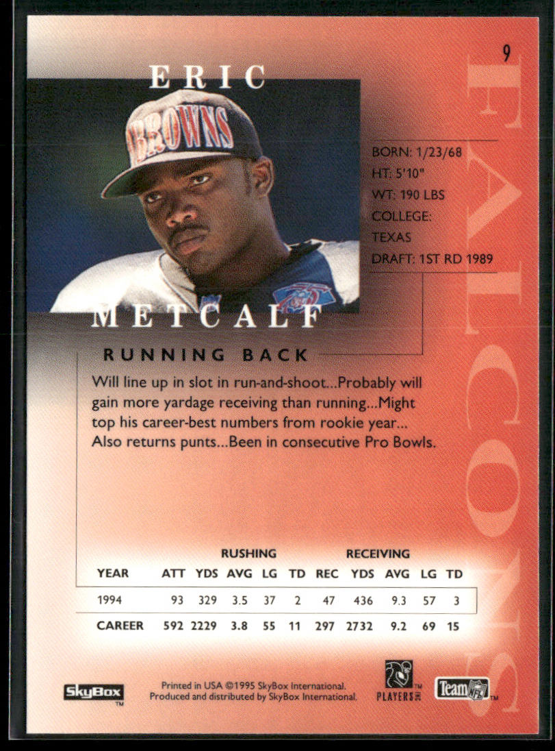 Eric Metcalf 1995 SkyBox Premium #9 Atlanta Falcons