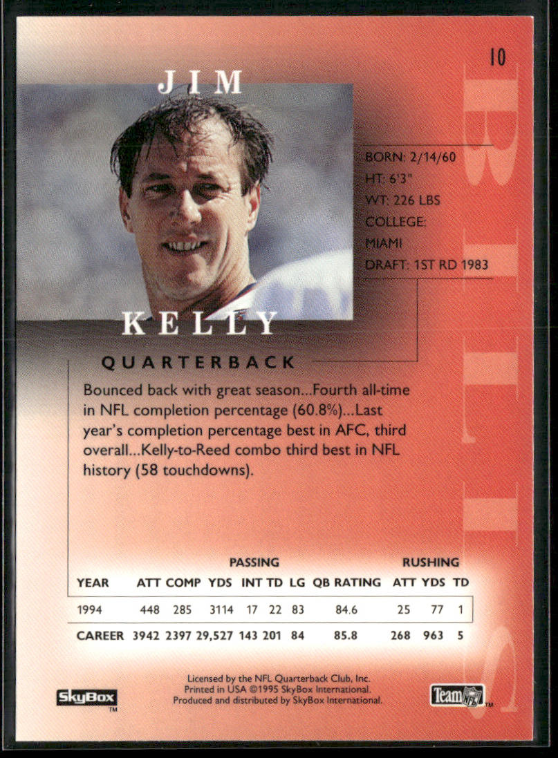Jim Kelly 1995 SkyBox Premium #10 Buffalo Bills