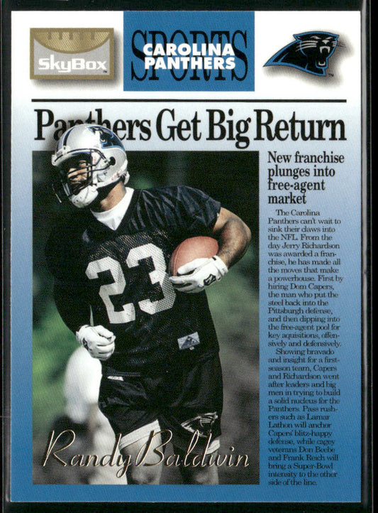Randy Baldwin 1995 SkyBox Premium #14 Carolina Panthers