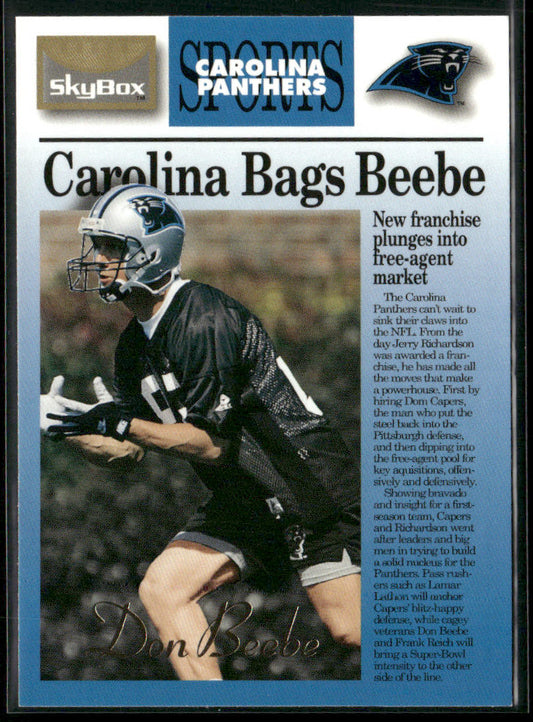 Don Beebe 1995 SkyBox Premium #15 Carolina Panthers