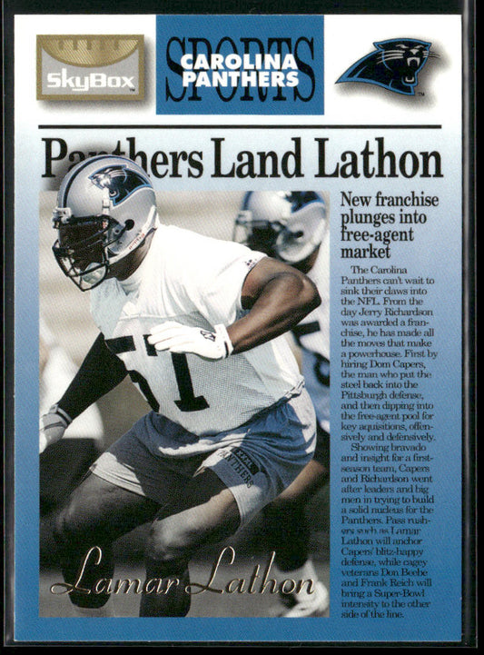 Lamar Lathon 1995 SkyBox Premium #17 Carolina Panthers