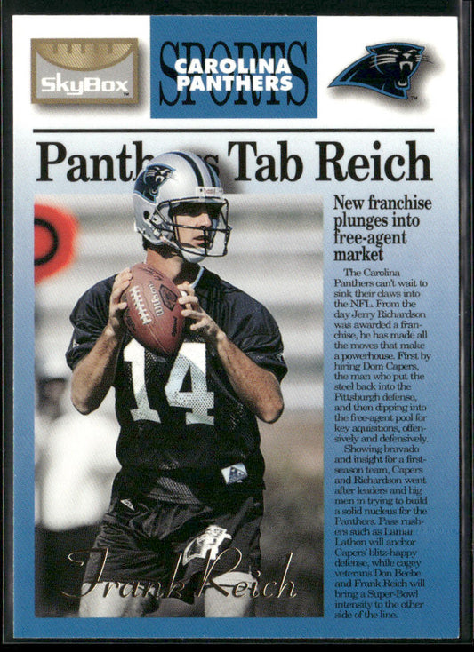 Frank Reich 1995 SkyBox Premium #18 Carolina Panthers