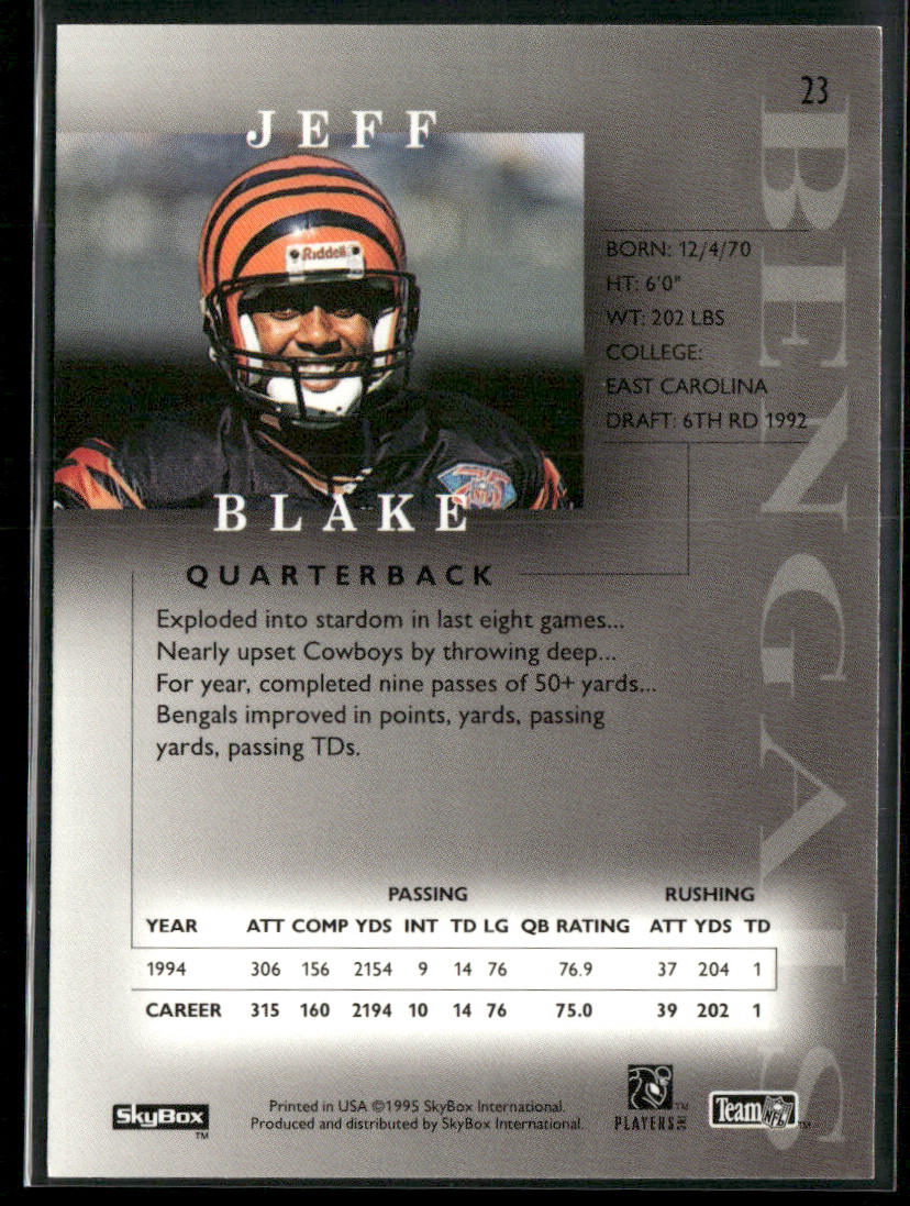 Jeff Blake 1995 SkyBox Premium #23 RC Cincinnati Bengals