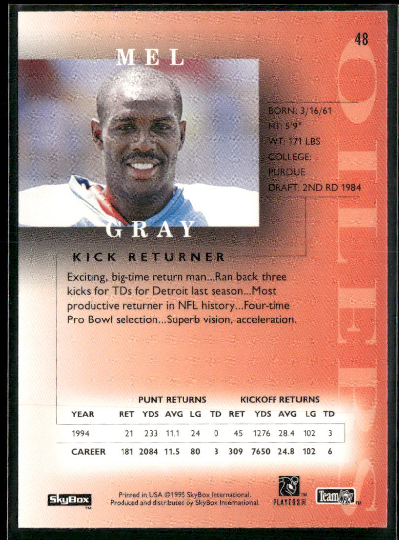 Mel Gray 1995 SkyBox Premium #48 Houston Oilers