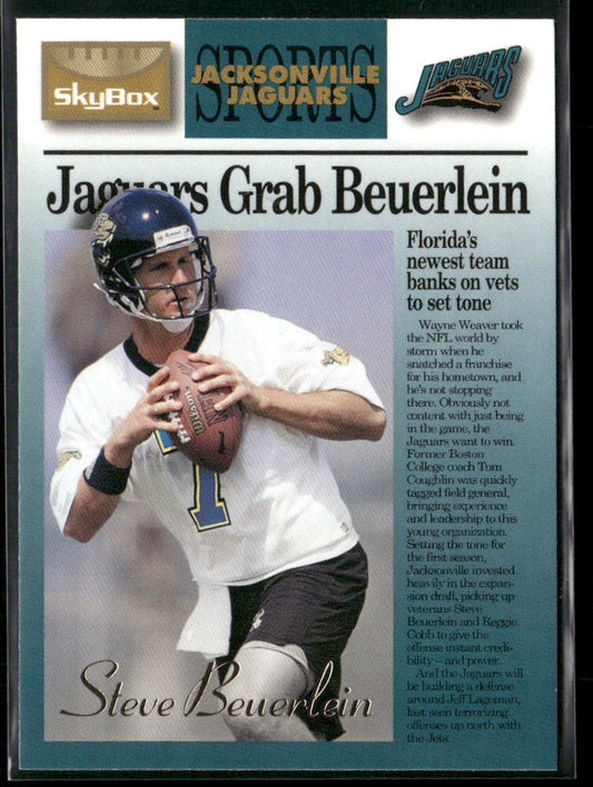 Steve Beuerlein 1995 SkyBox Premium #55 Jacksonville Jaguars