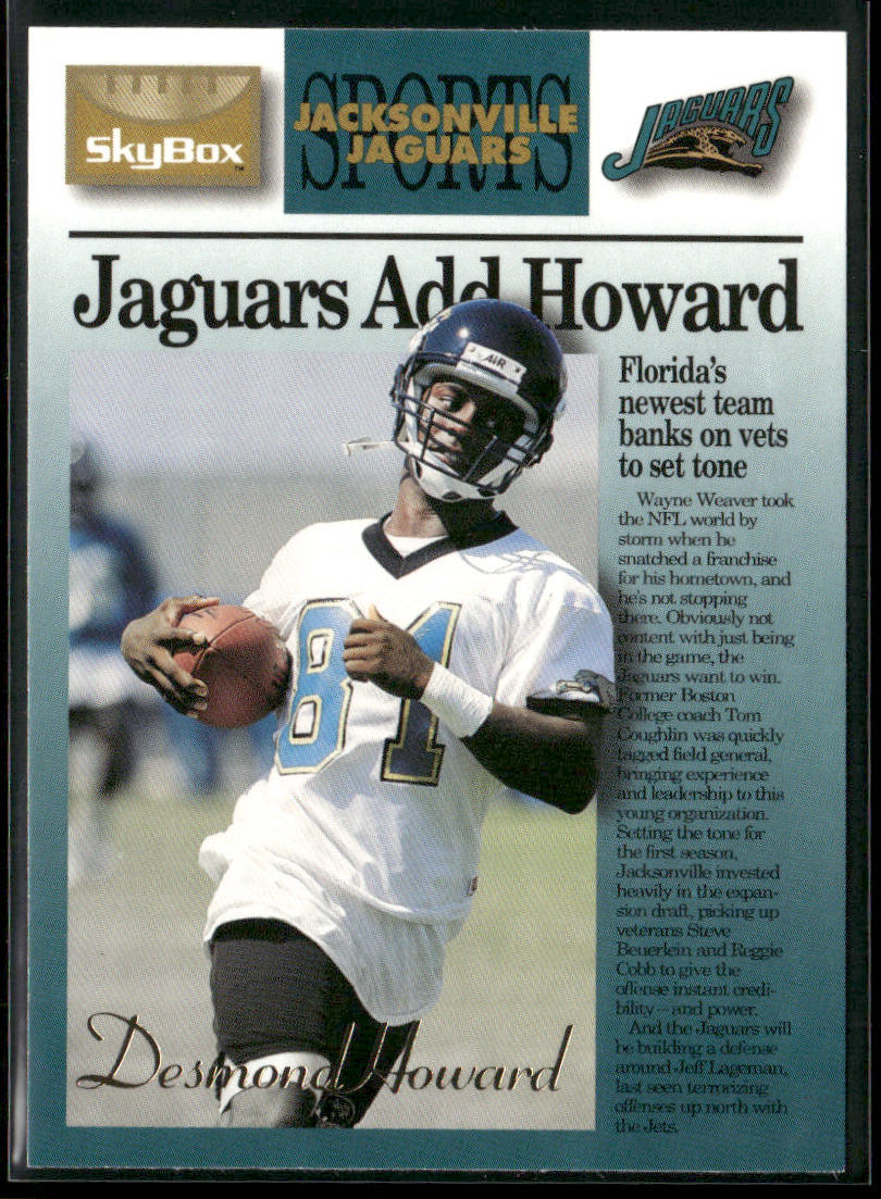 Desmond Howard 1995 SkyBox Premium #57 Jacksonville Jaguars