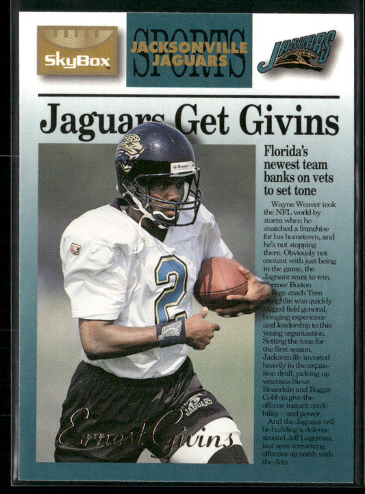 Ernest Givins 1995 SkyBox Premium #58 Jacksonville Jaguars