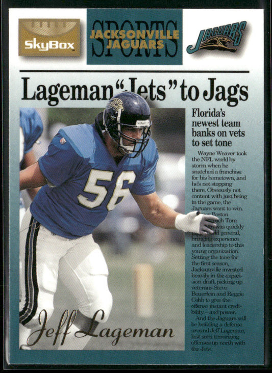 Jeff Lageman 1995 SkyBox Premium #59 Jacksonville Jaguars