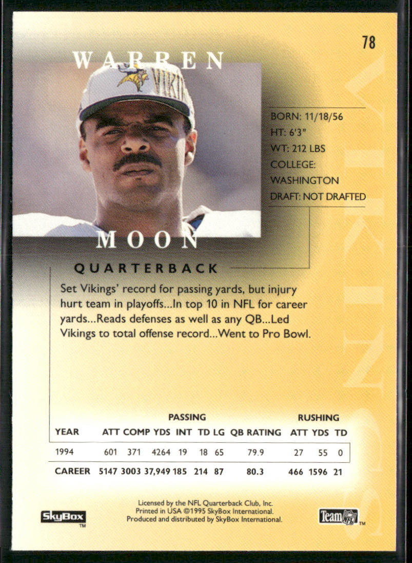 Warren Moon 1995 SkyBox Premium #78 Minnesota Vikings