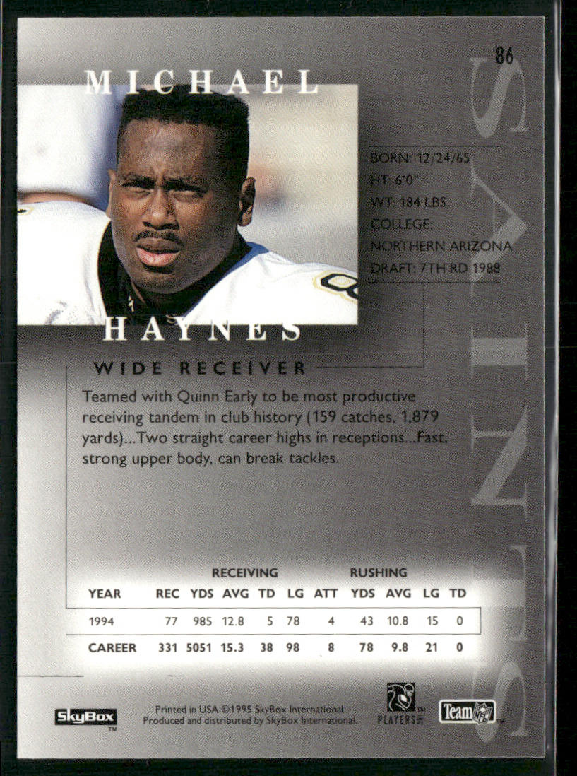 Michael Haynes 1995 SkyBox Premium #86 New Orleans Saints