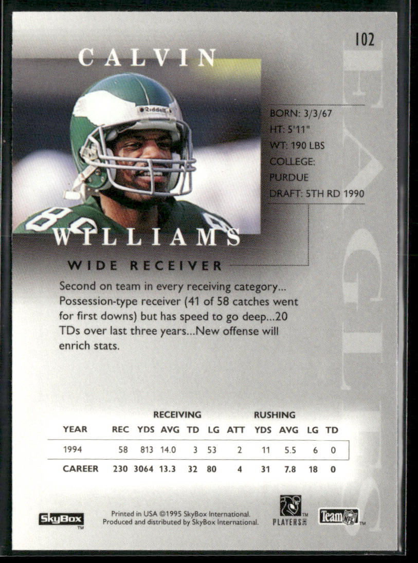 Calvin Williams 1995 SkyBox Premium #102 Philadelphia Eagles