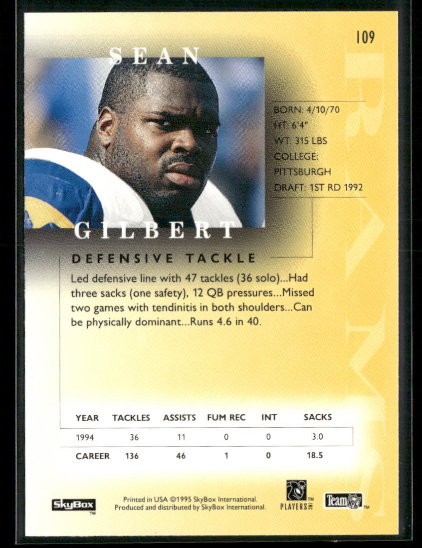 Sean Gilbert 1995 SkyBox Premium #109 St. Louis Rams