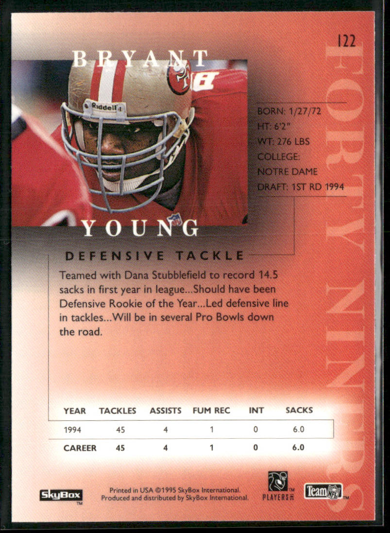 Bryant Young 1995 SkyBox Premium #122 San Francisco 49ers