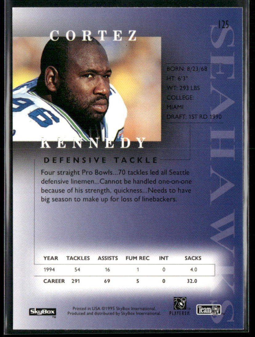 Cortez Kennedy 1995 SkyBox Premium #125 Seattle Seahawks