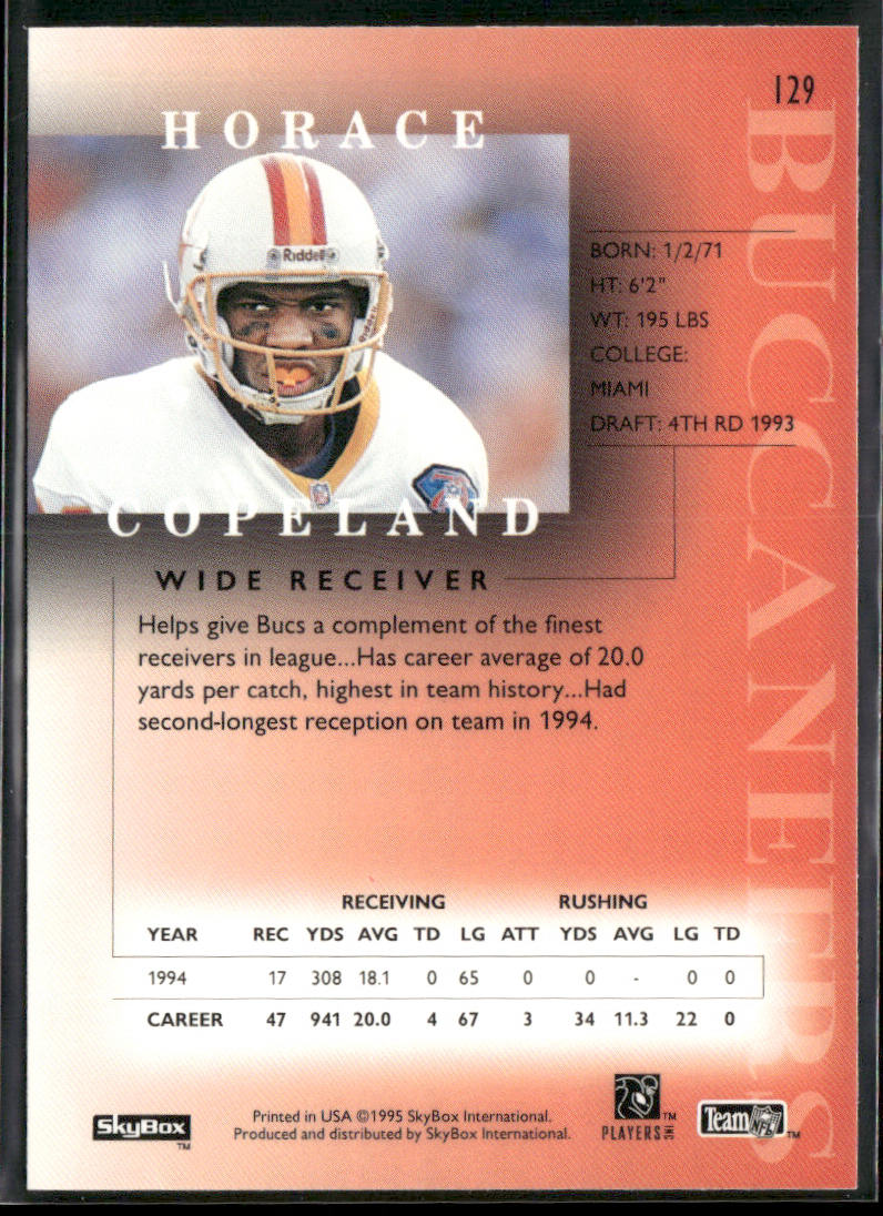Horace Copeland 1995 SkyBox Premium #129 Tampa Bay Buccaneers