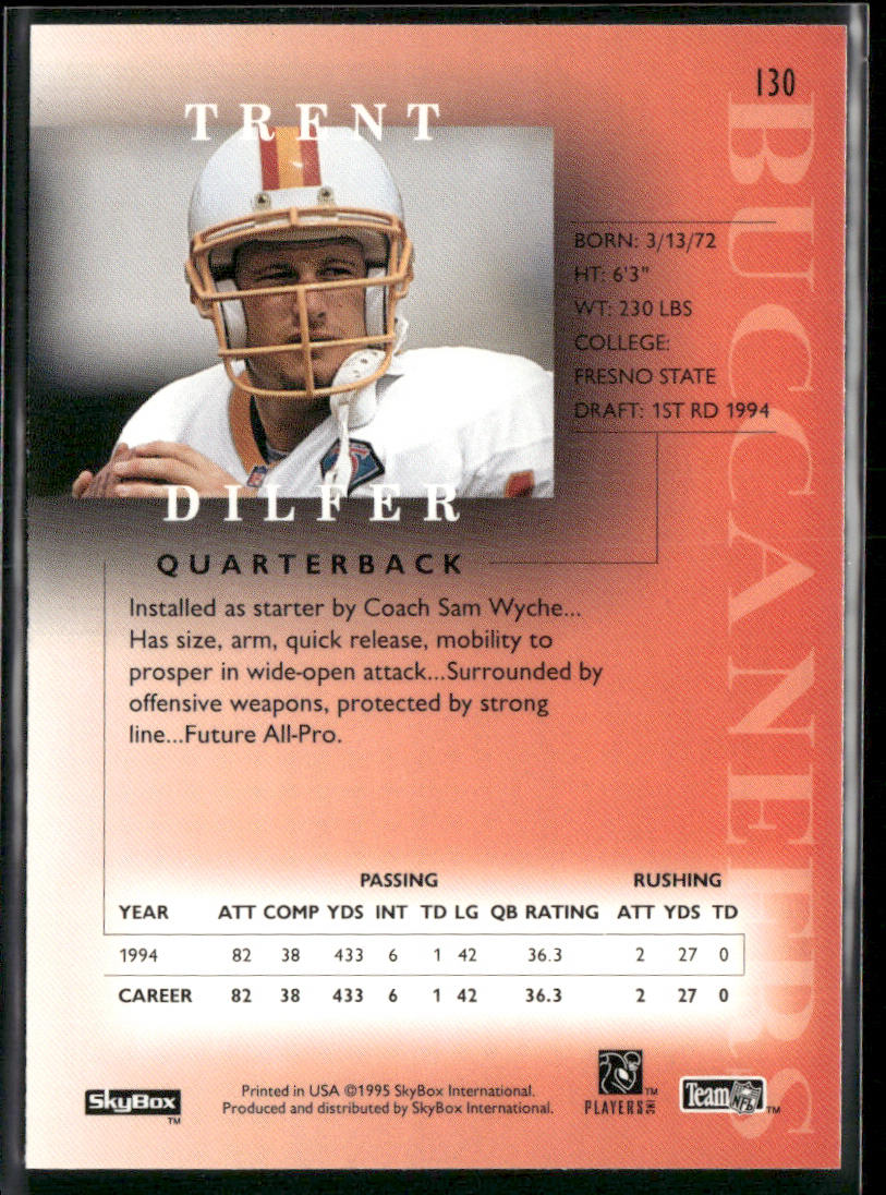 Trent Dilfer 1995 SkyBox Premium #130 Tampa Bay Buccaneers