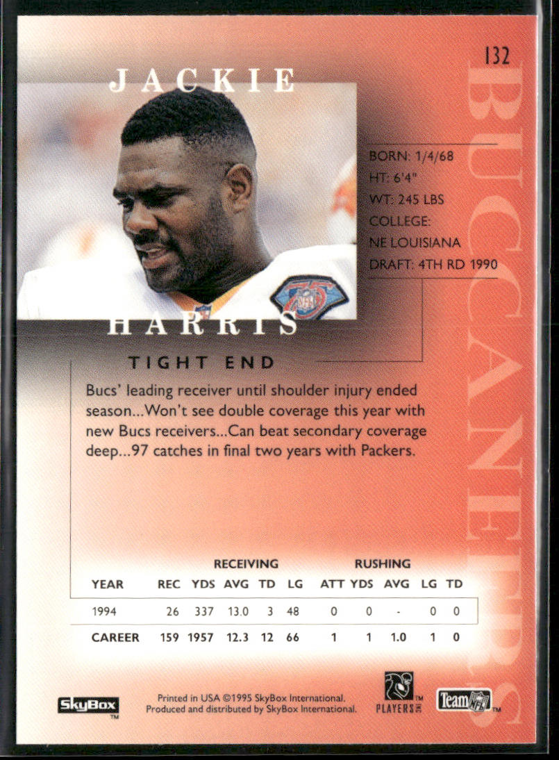 Jackie Harris 1995 SkyBox Premium #132 Tampa Bay Buccaneers