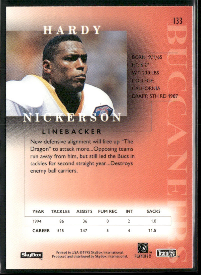 Hardy Nickerson 1995 SkyBox Premium #133 Tampa Bay Buccaneers