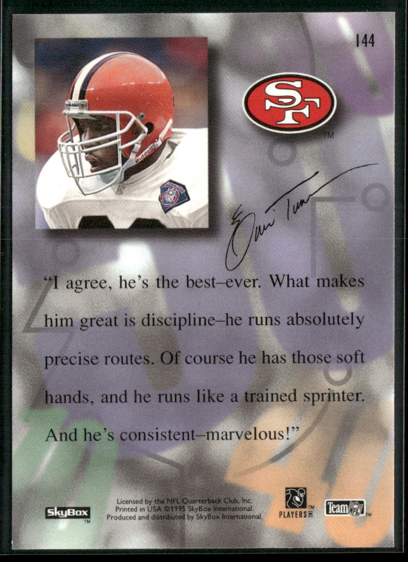 Jerry Rice 1995 SkyBox Premium #144 San Francisco 49ers