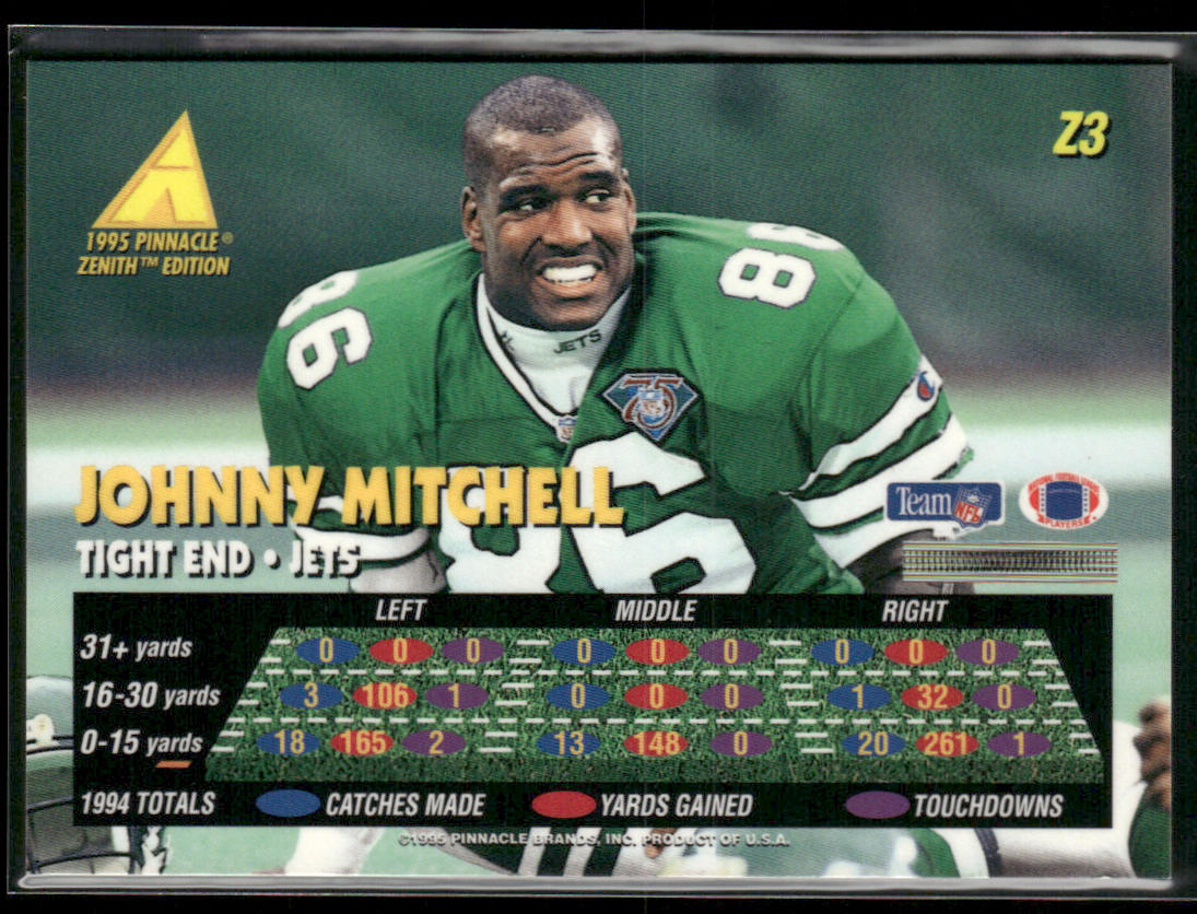 Johnny Mitchell 1995 Zenith #Z3 New York Jets