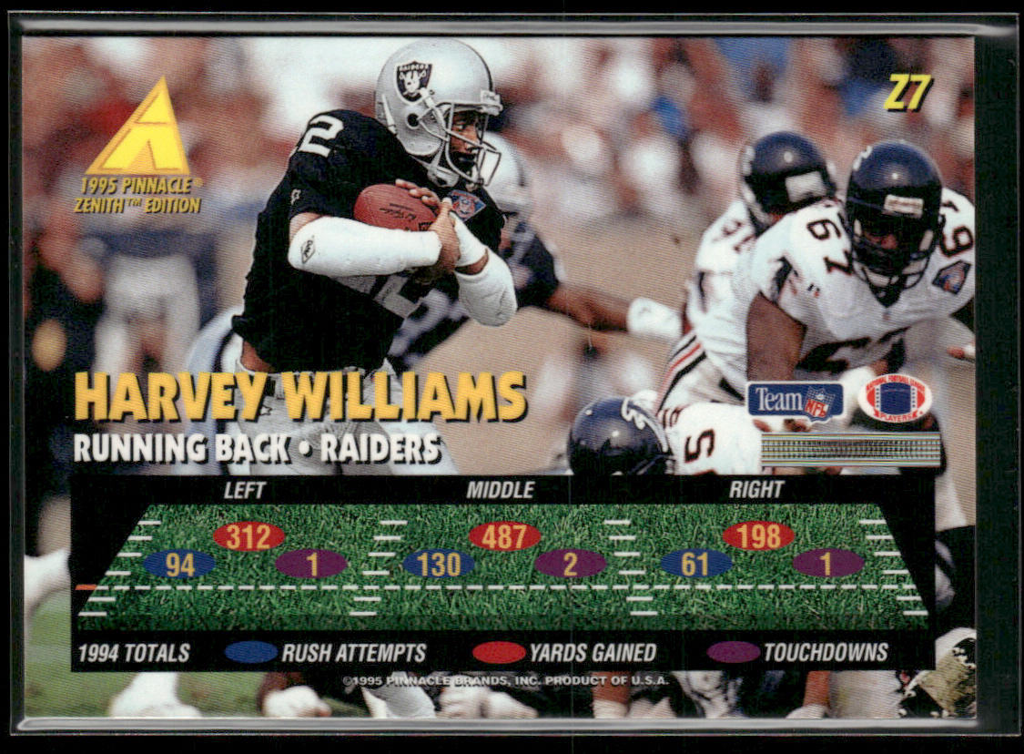 Harvey Williams 1995 Zenith #Z7 Oakland Raiders