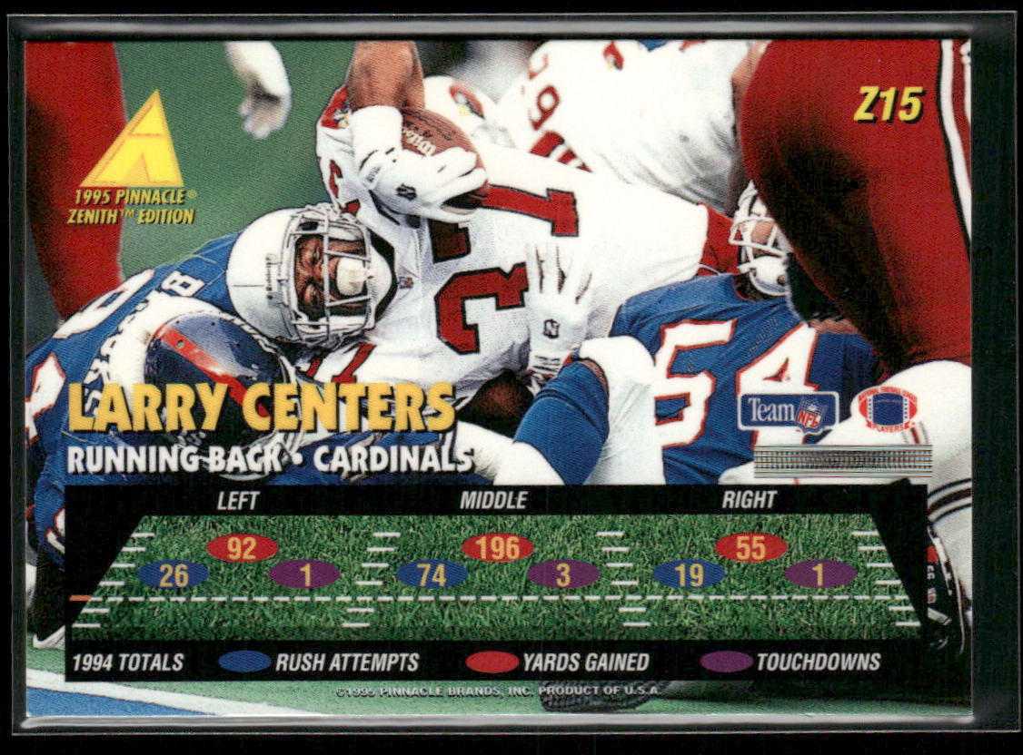 Larry Centers 1995 Zenith #Z15 Arizona Cardinals