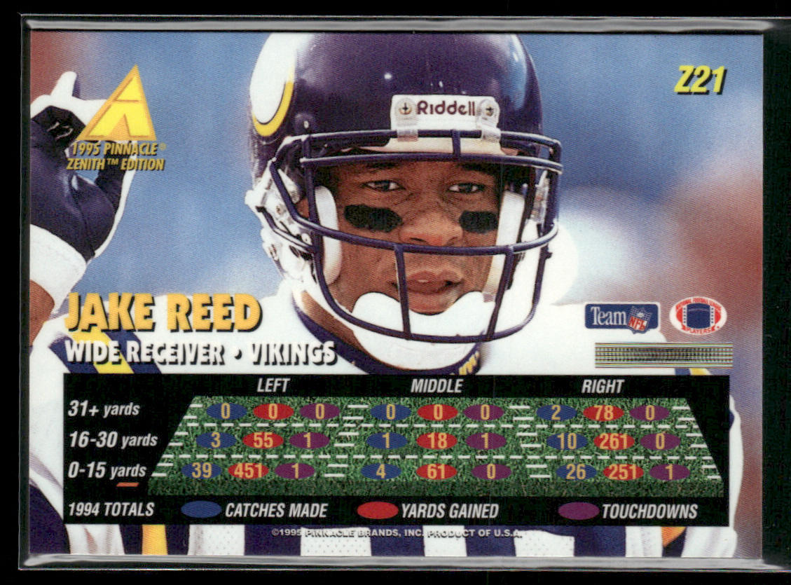 Jake Reed 1995 Zenith #Z21 Minnesota Vikings