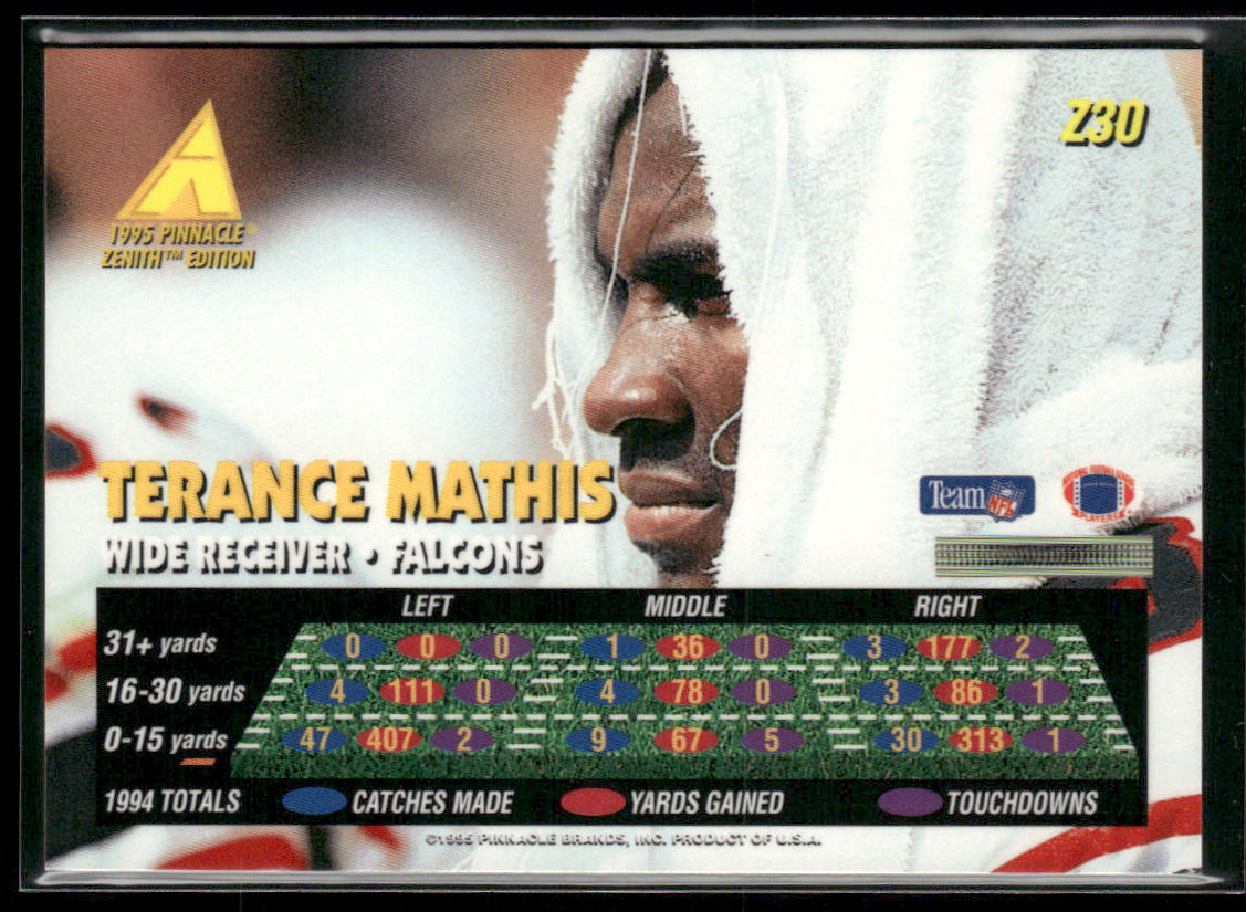 Terance Mathis 1995 Zenith #Z30 Atlanta Falcons