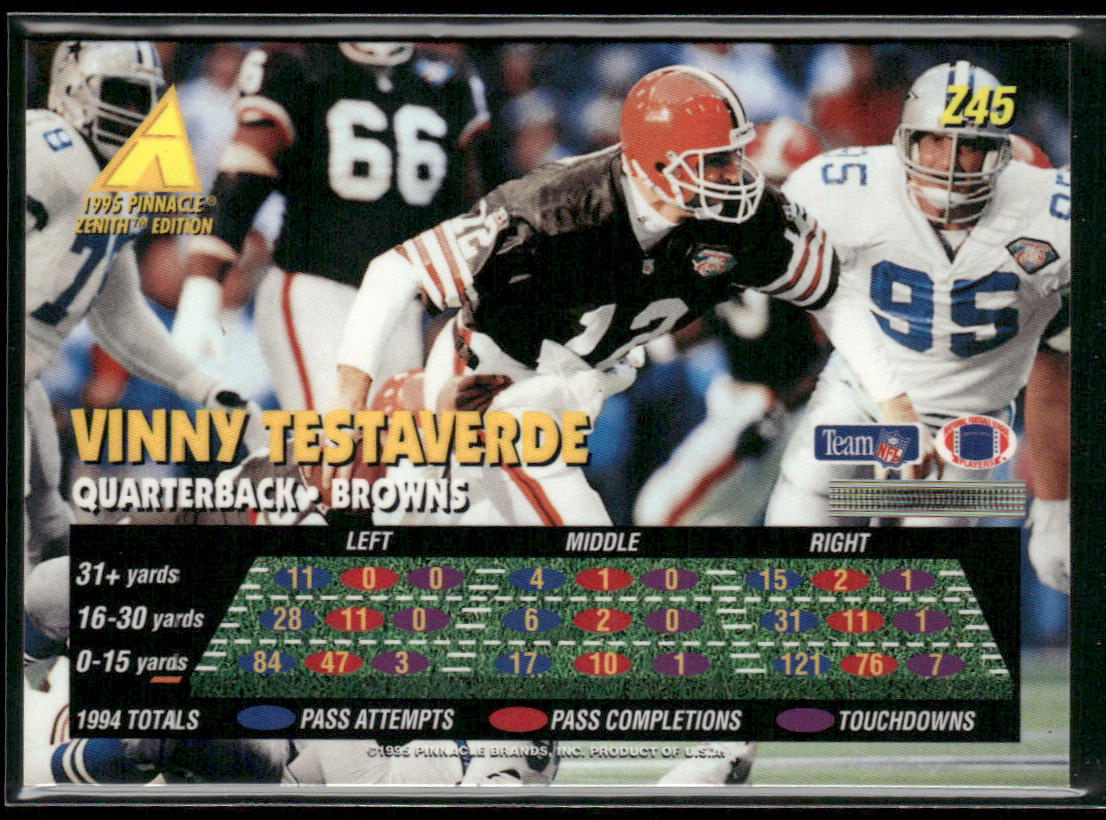 Vinny Testaverde 1995 Zenith #Z45 Cleveland Browns