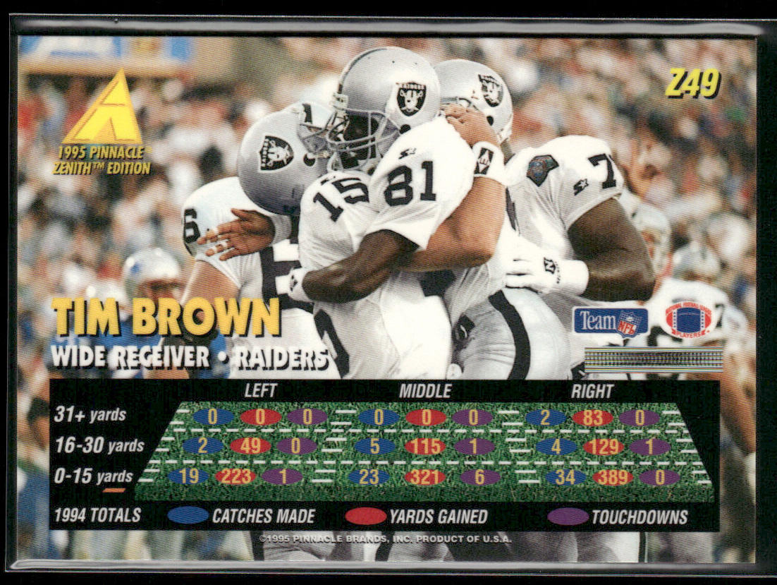 Tim Brown 1995 Zenith #Z49 Oakland Raiders