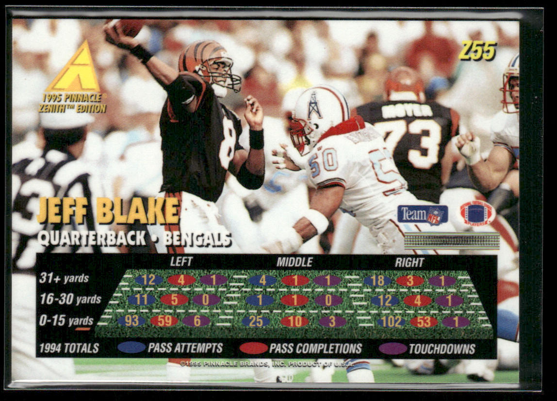 Jeff Blake 1995 Zenith #Z55 RC Cincinnati Bengals