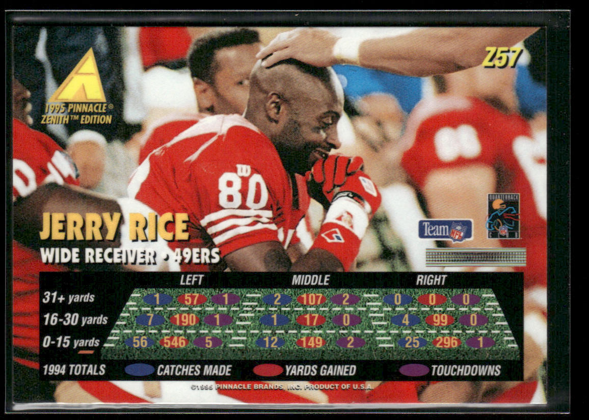 Jerry Rice 1995 Zenith #Z57 San Francisco 49ers