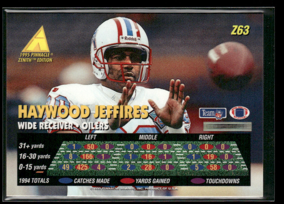 Haywood Jeffires 1995 Zenith #Z63 Houston Oilers