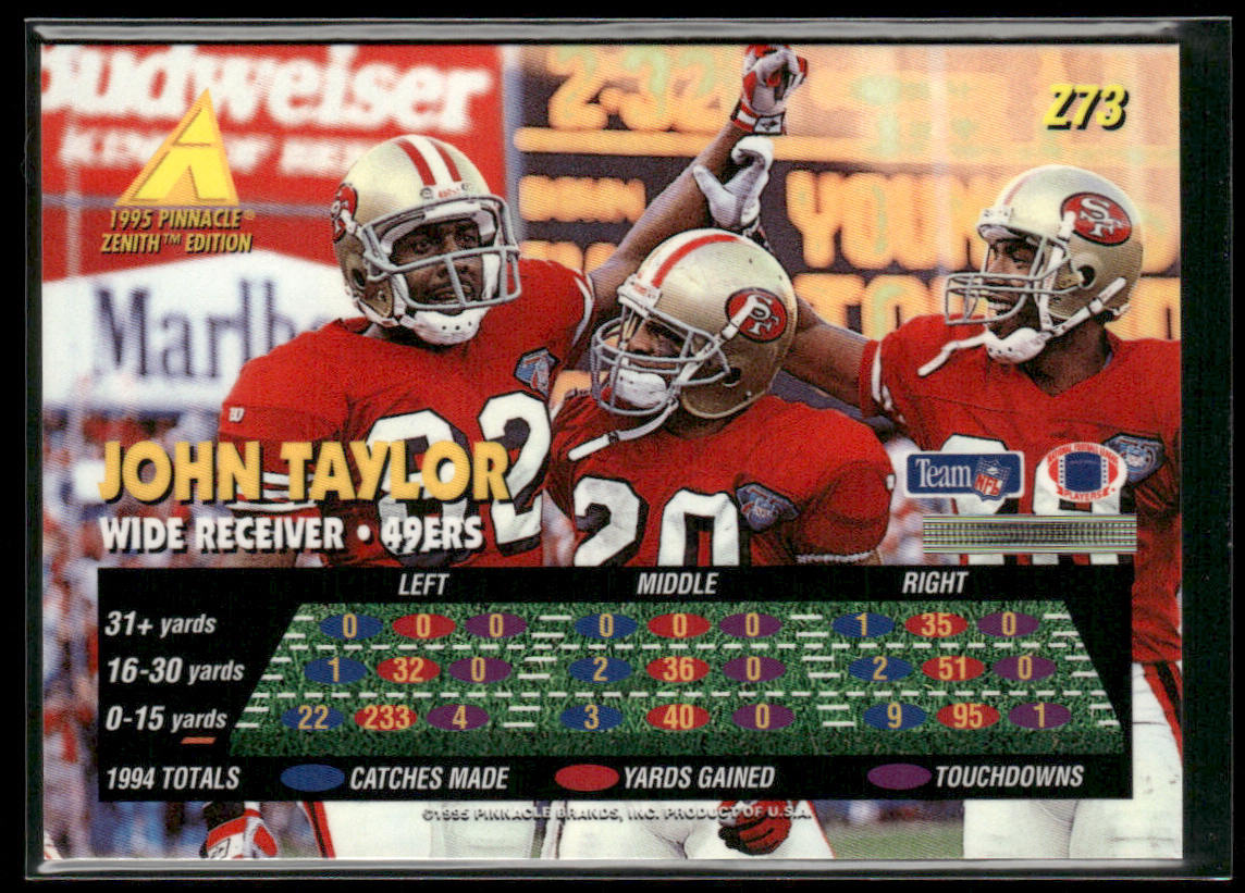 John Taylor 1995 Zenith #Z73 San Francisco 49ers