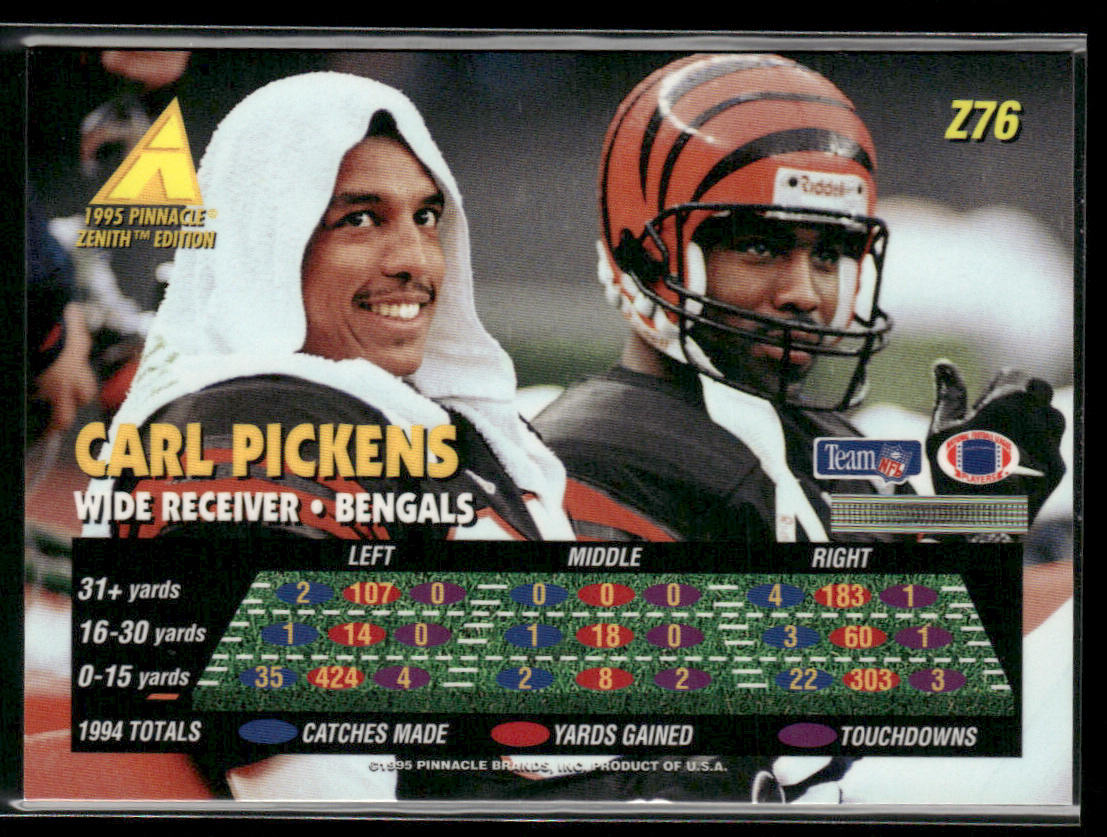 Carl Pickens 1995 Zenith #Z76 Cincinnati Bengals