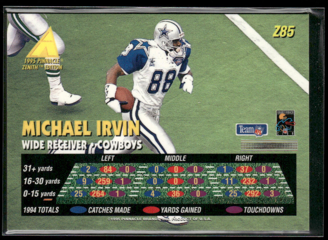 Michael Irvin 1995 Zenith #Z85 Dallas Cowboys