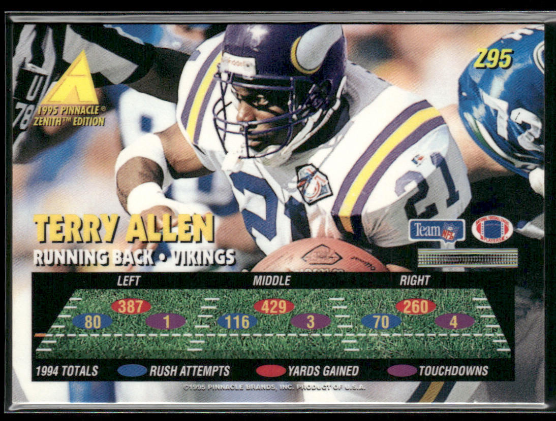 Terry Allen 1995 Zenith #Z95 Minnesota Vikings