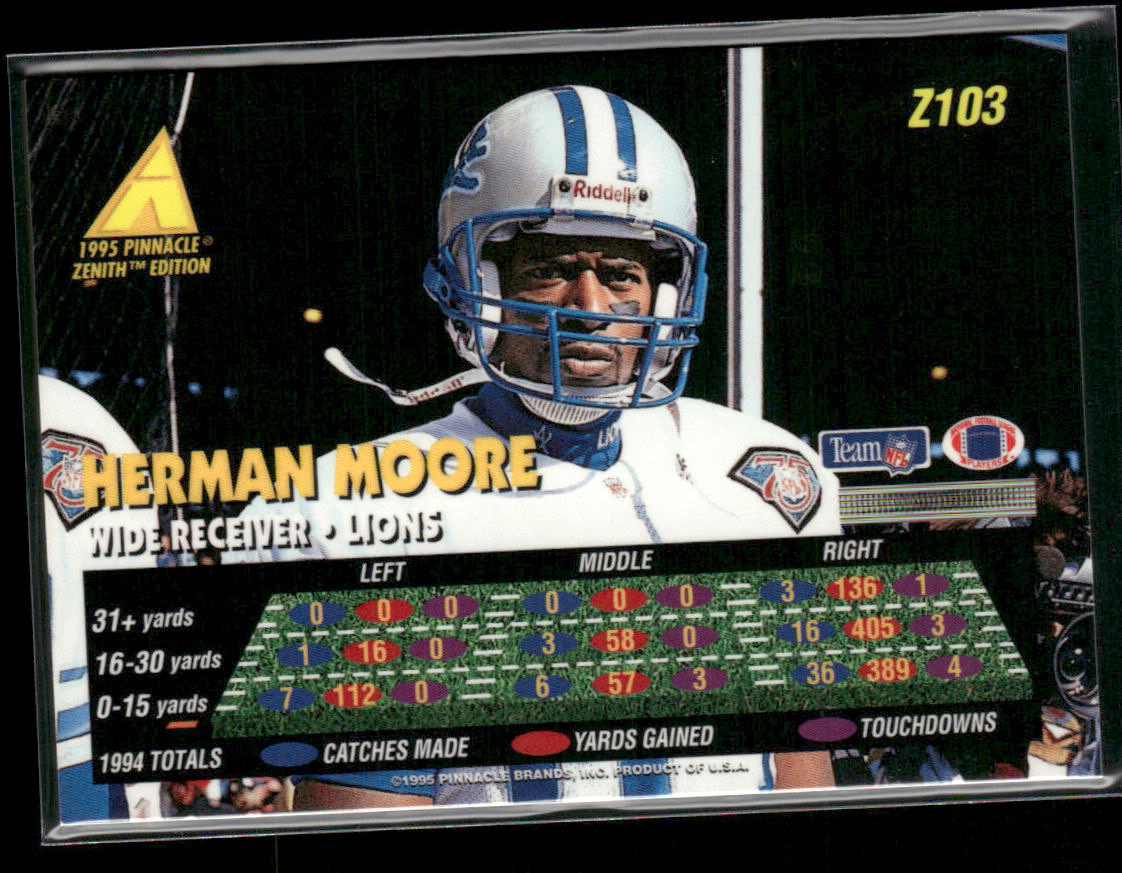 Herman Moore 1995 Zenith #Z103 Detroit Lions