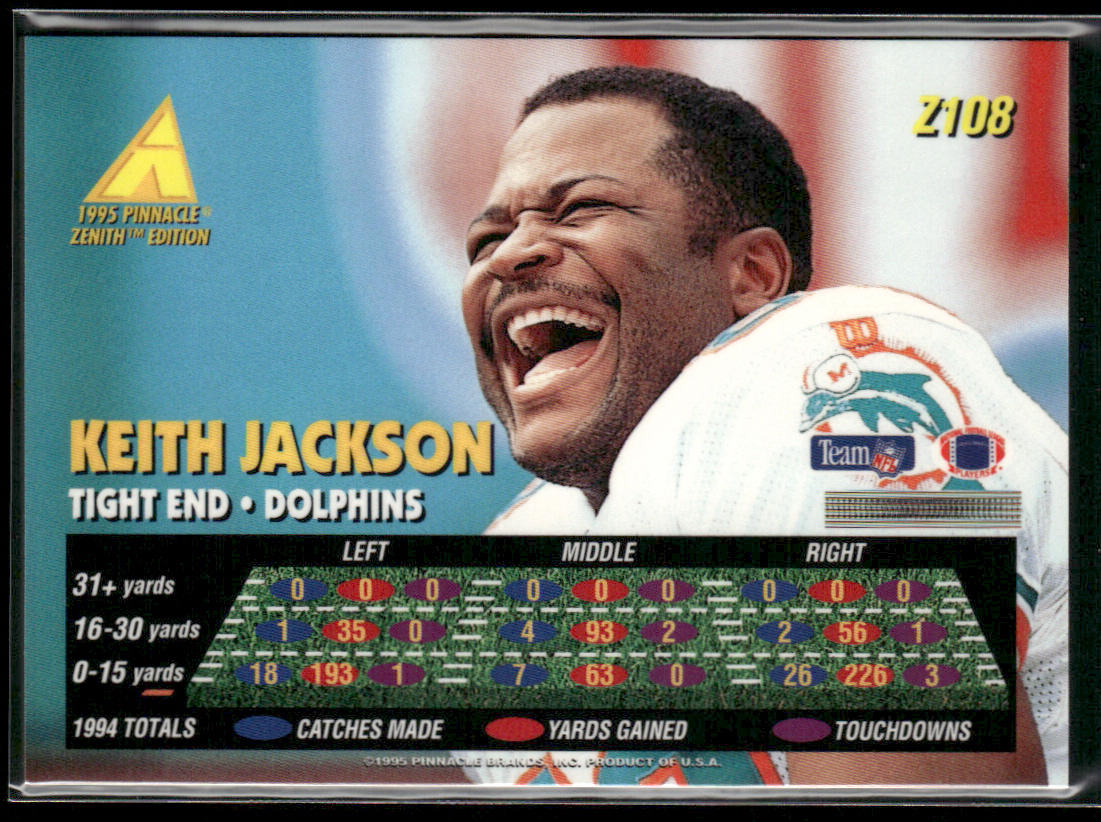 Keith Jackson 1995 Zenith #Z108 Miami Dolphins