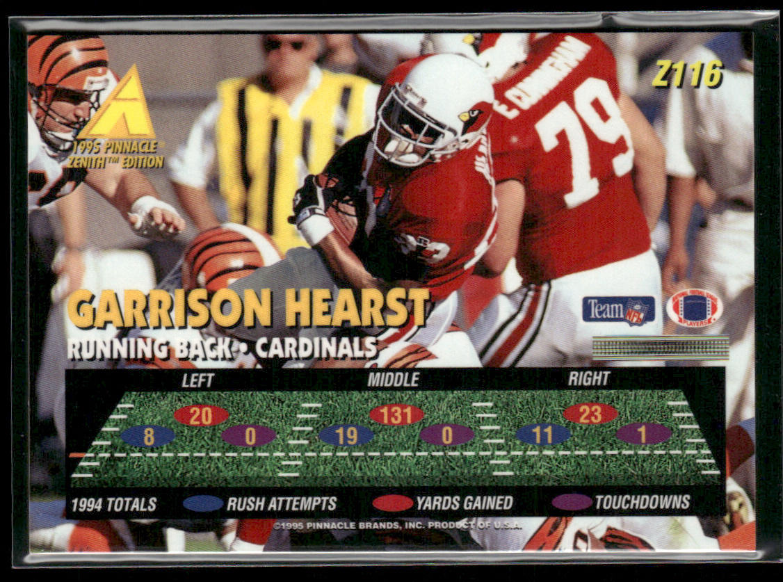 Garrison Hearst 1995 Zenith #Z116 Arizona Cardinals