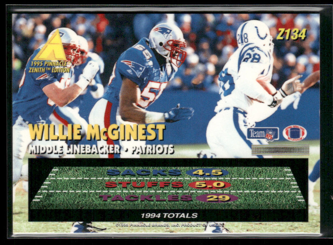 Willie McGinest 1995 Zenith #Z134 New England Patriots