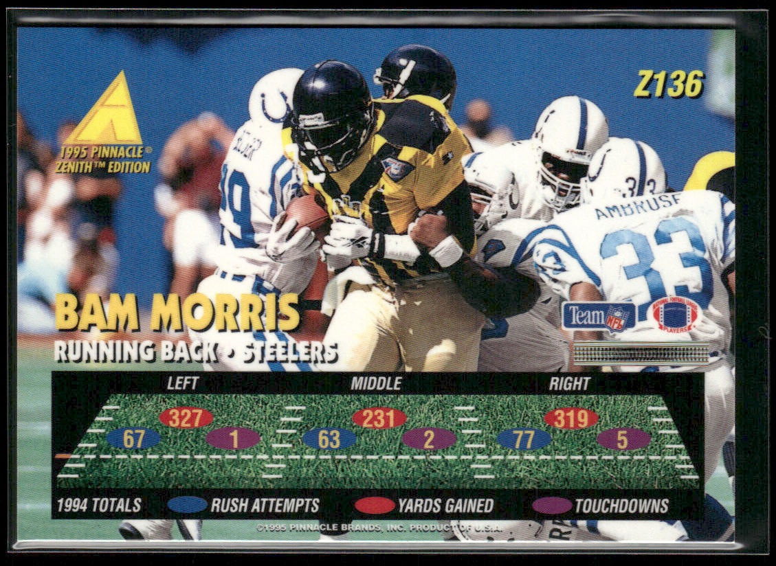 Bam Morris 1995 Zenith #Z136 Pittsburgh Steelers