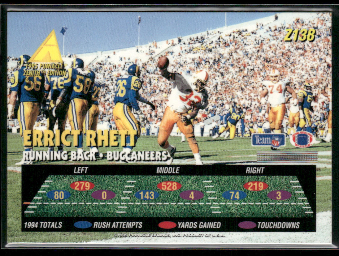 Errict Rhett 1995 Zenith #Z138 Tampa Bay Buccaneers