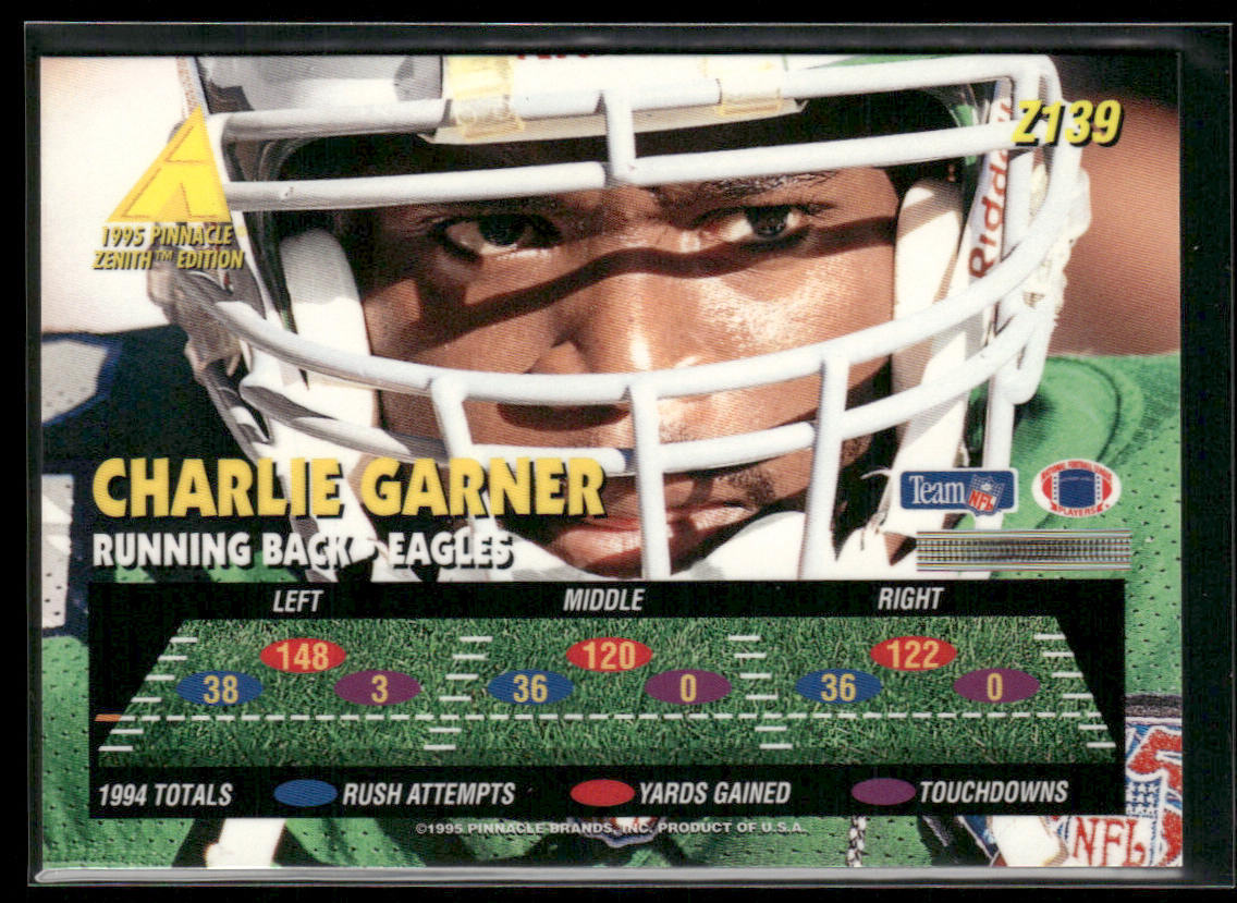Charlie Garner 1995 Zenith #Z139 Philadelphia Eagles