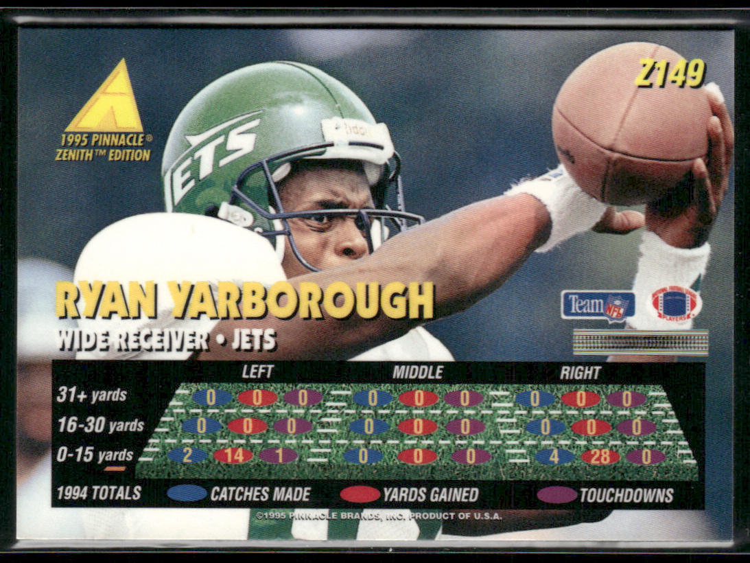 Ryan Yarborough 1995 Zenith #Z149 New York Jets