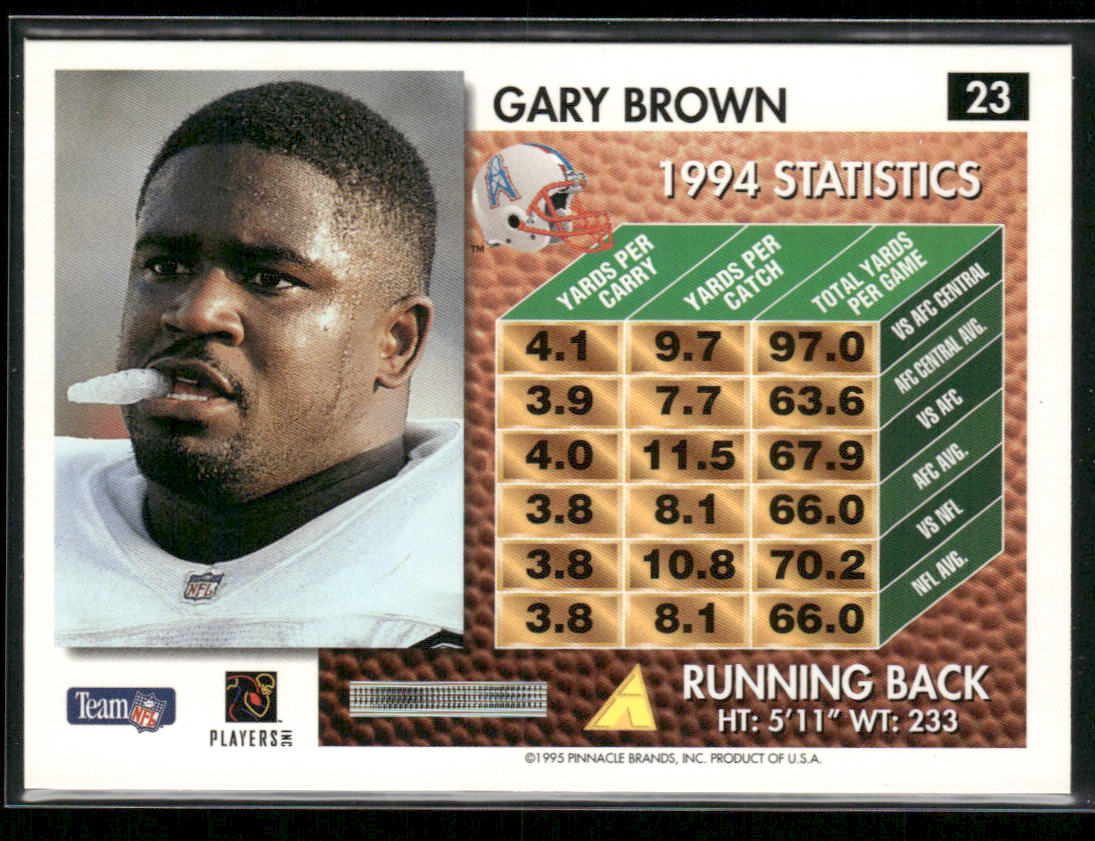 Gary Brown 1995 Summit #23 Houston Oilers