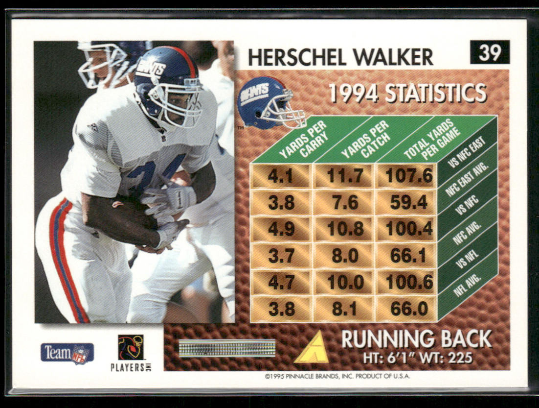 Herschel Walker 1995 Summit #39 New York Giants